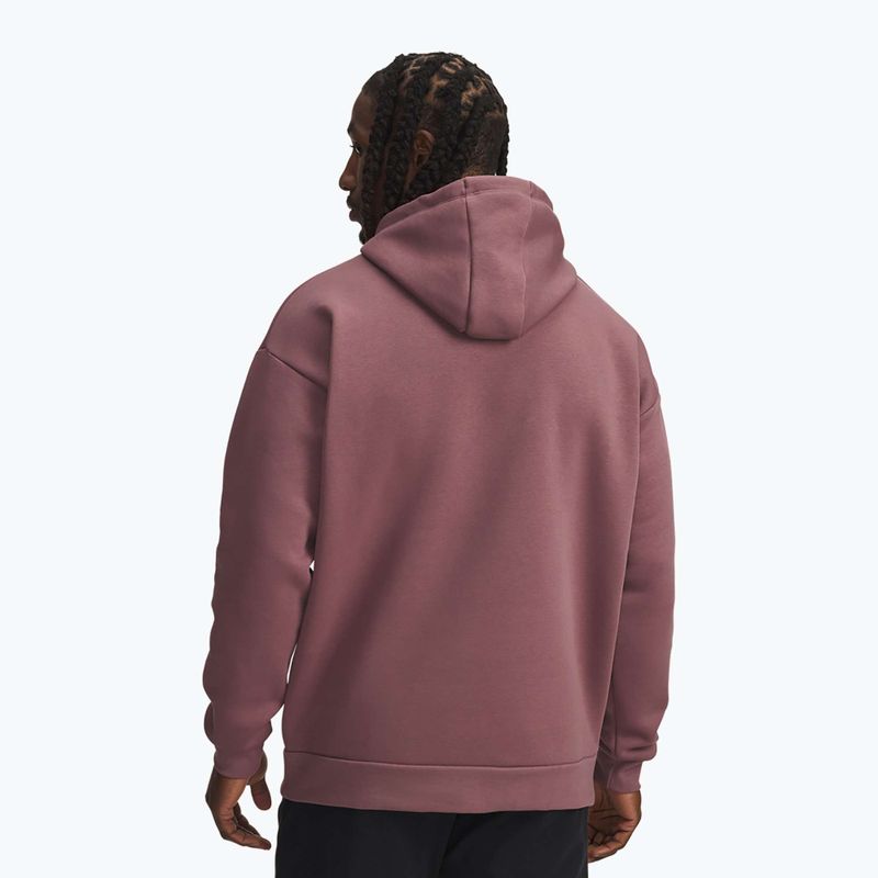 Férfi pulóver Under Armour Project Rock Icon Hoody maroon mist/black 2
