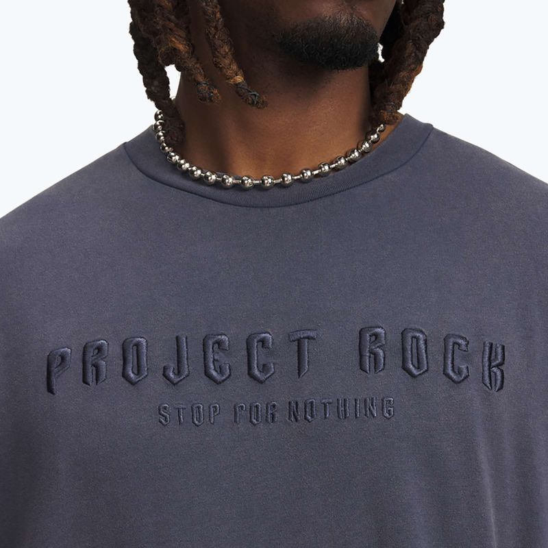 Férfi póló Under Armour Project Rock Q3 ST Graphic downpour gray/white 3