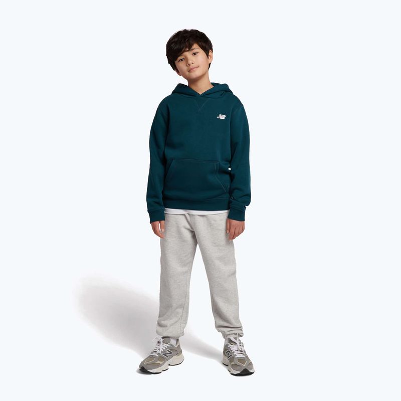 Gyerek pulóver New Balance Brush Back Small Logo Hoodie medusa green 2