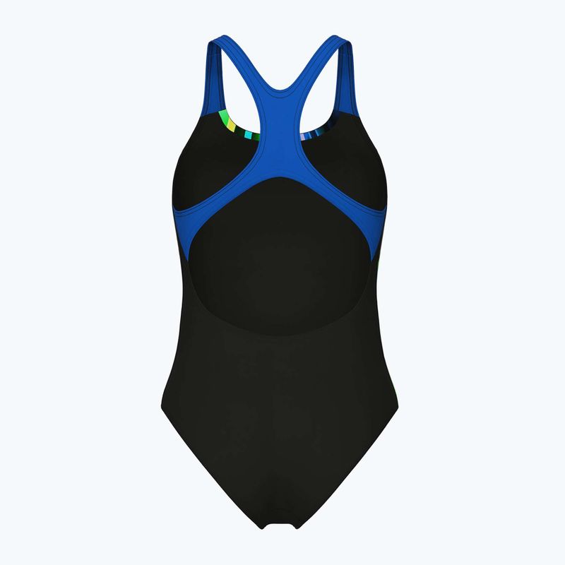 Női egyrészes fürdőruha arena Bloom Swim Pro Back Lb multi fekete/fekete/kék porcelán 2