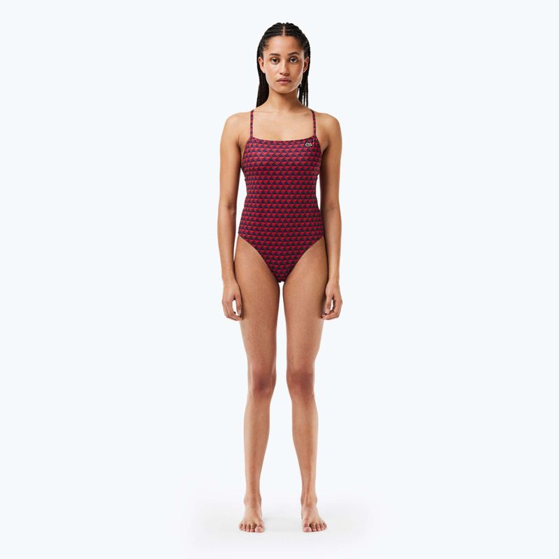 Lacoste MF7264 penumbra / alizarin / red női egyrészes fürdőruha 3