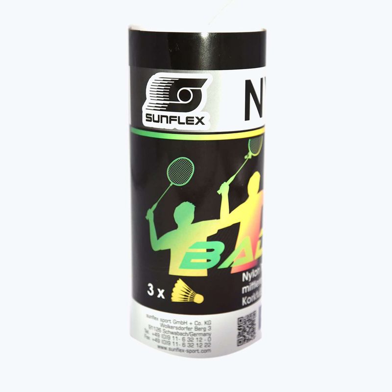 Sunflex tollaslabda ütők Nylon 3XY 3 db sárga 53559 5