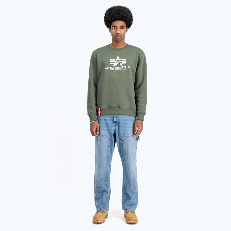 Alpha Industries férfi Basic sötét olívazöld pulóver 2