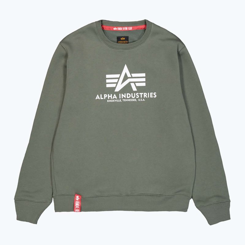 Alpha Industries férfi Basic sötét olívazöld pulóver 7