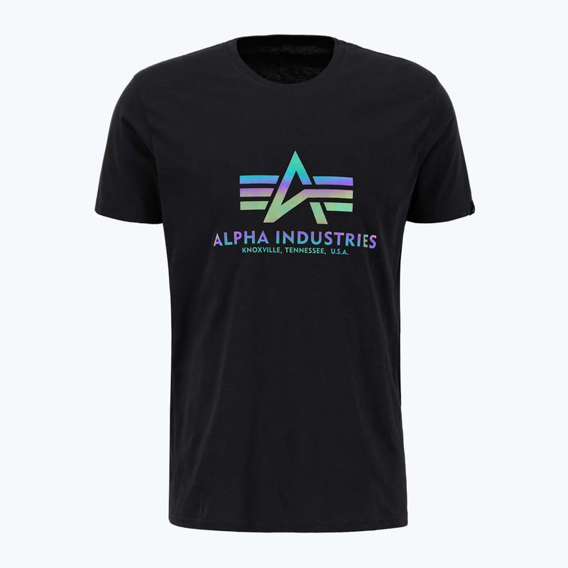 Alpha Industries férfi Basic Rainbow fényvisszaverő póló fekete 4