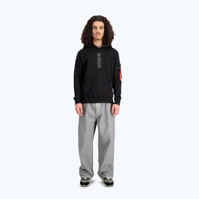 Férfi Alpha Industries Puff Print kapucnis pulóver fekete 2