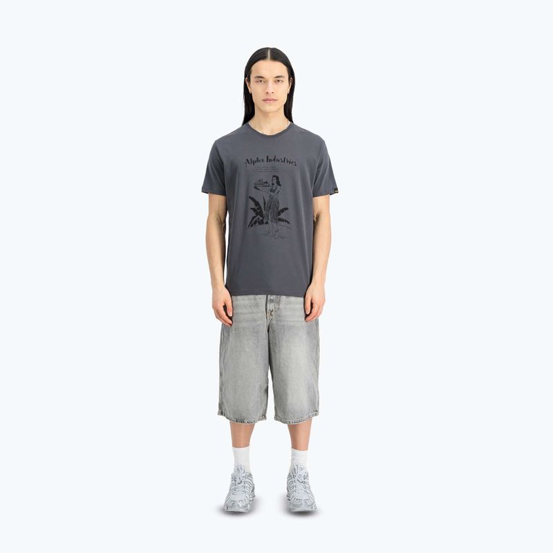 Alpha Industries férfi póló Hawaii vintage szürke 2