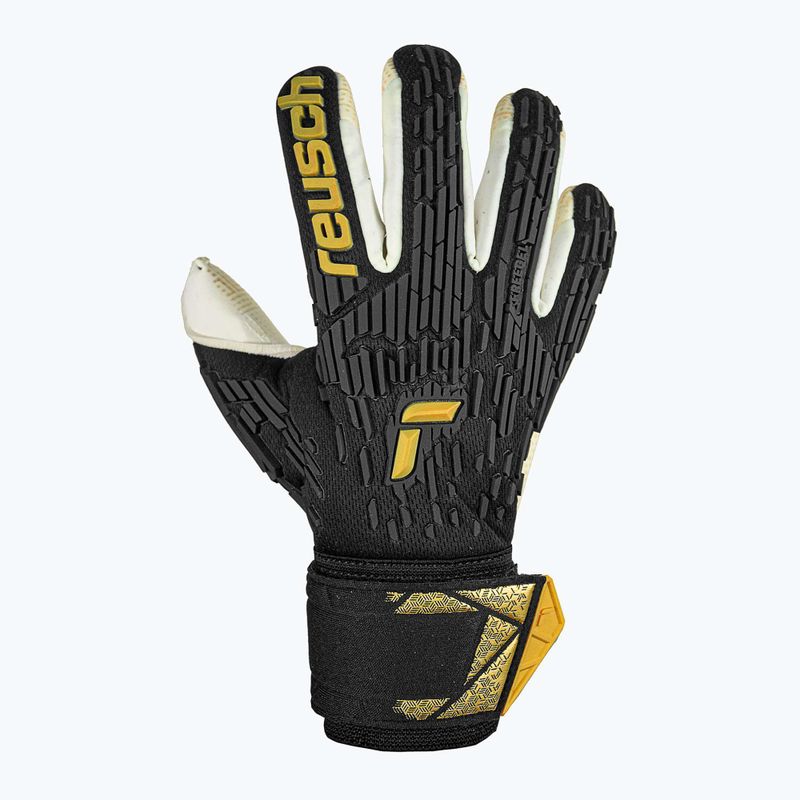 kapuskesztyű Reusch Attrakt Freegel Gold X GluePrint Finger Support black/gold 2