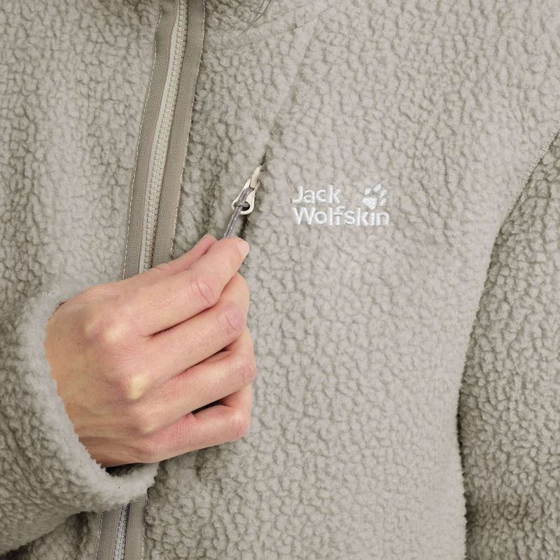 Női polár pulóver Jack Wolfskin Cradle Mountain Pile Full Zip világos homok 5