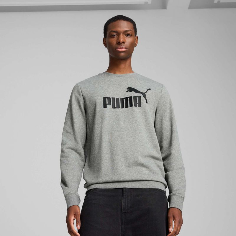 Férfi pulóver PUMA ESS No. 1 Logo Crew TR közepes szürke szürke szőrzet 3
