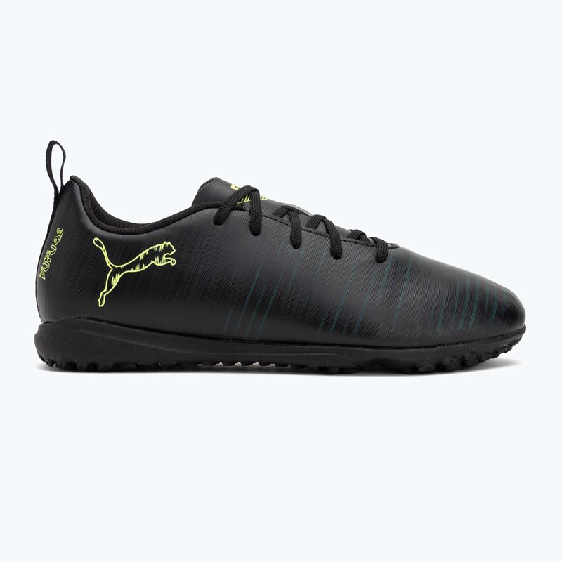 PUMA Future 8 Play TT Jr gyermek focicipő puma fekete/fizzy light/zöld terepcipő 2