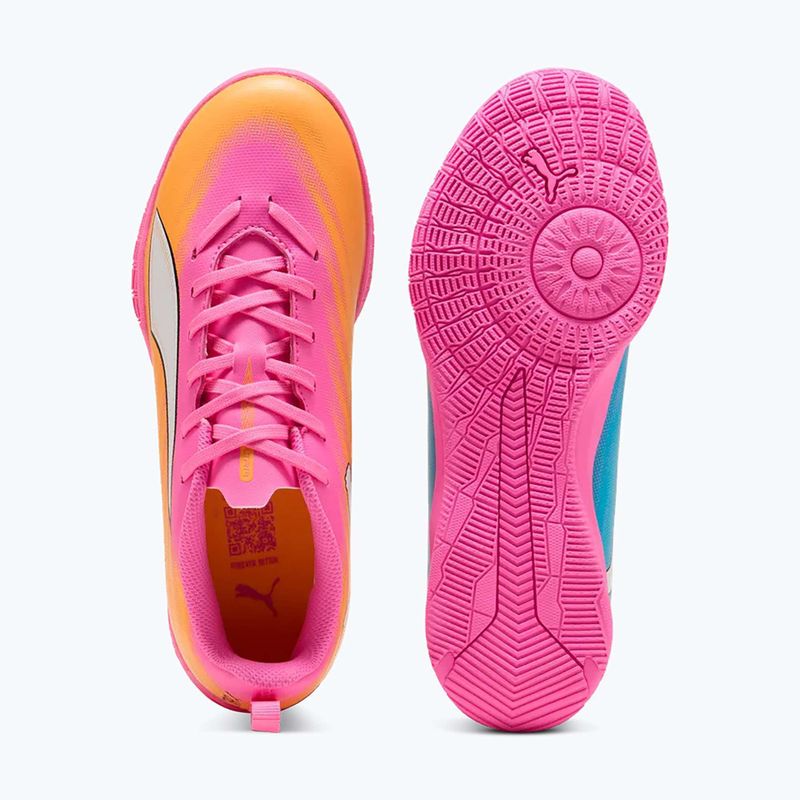 Gyerek focicipő PUMA Ultra 6 Play It Jr poison pink/puma wht/sun stream/bright aqua/puma blk 11