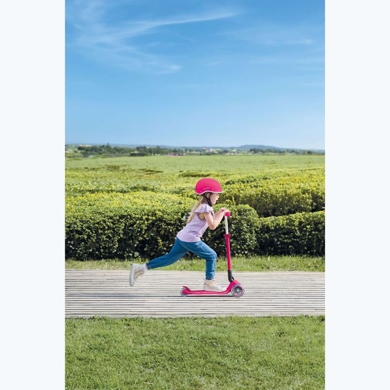 Gyermek háromkerekű roller Globber Primo Foldable Lights fuchsia 14
