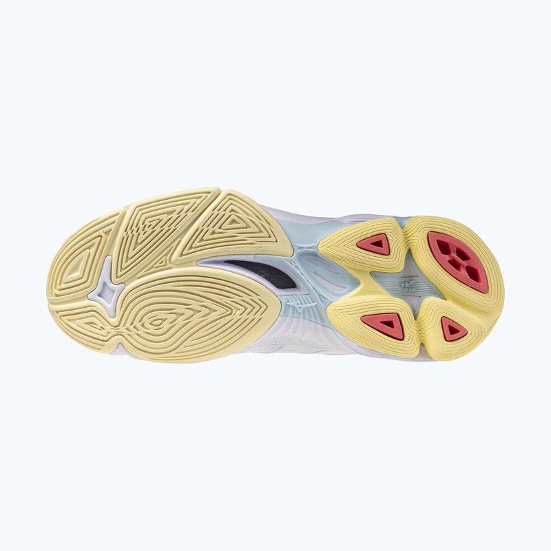 Női röplabda cipő Mizuno Wave Voltage 2 Mid fehér/calypso coral/pale banán 11