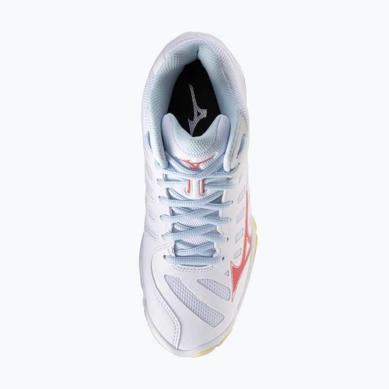 Női röplabda cipő Mizuno Wave Voltage 2 Mid fehér/calypso coral/pale banán 12