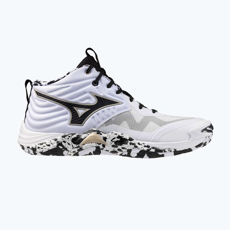 Röplabdacipő Mizuno Wave Momentum Elite Mid white/black/ge gold 8