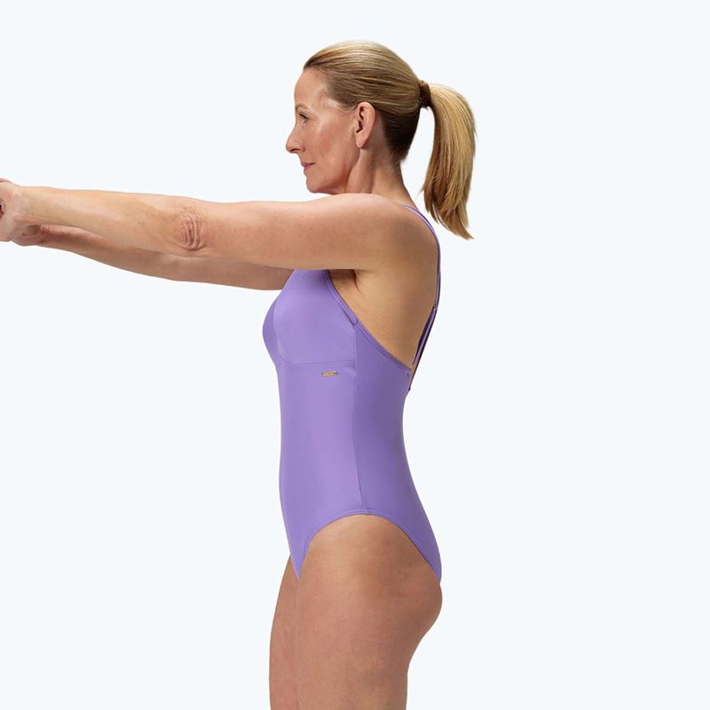 Speedo Shaping Strappy lila ködös női egyrészes fürdőruha 4