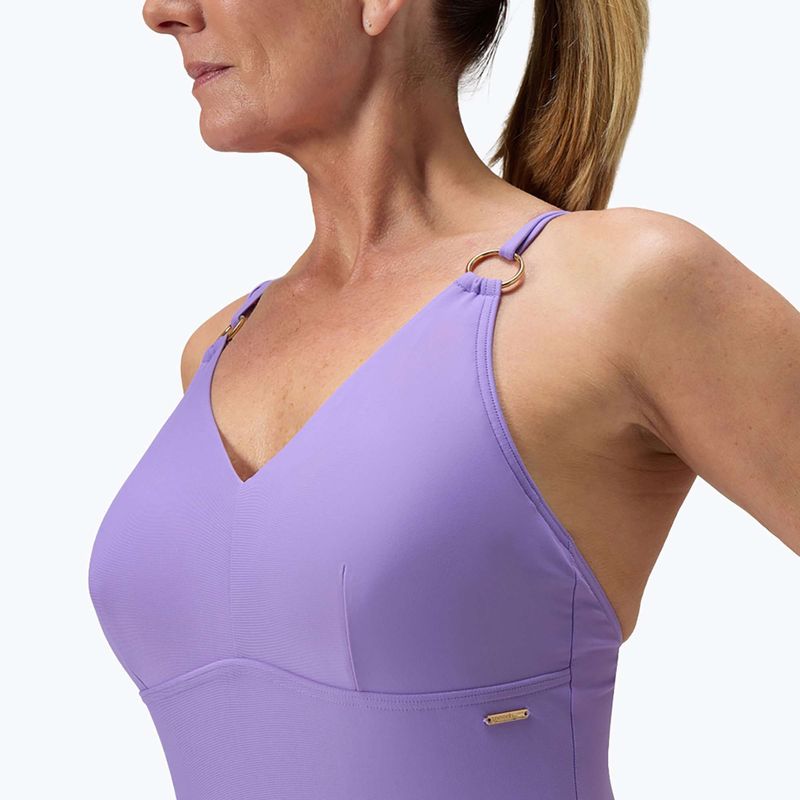 Speedo Shaping Strappy lila ködös női egyrészes fürdőruha 5