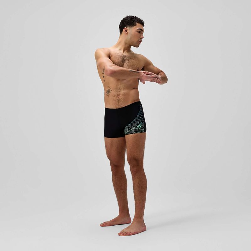 Férfi Speedo Medley Logo Aquashort úszódobok fekete/alfalfa zöld 2