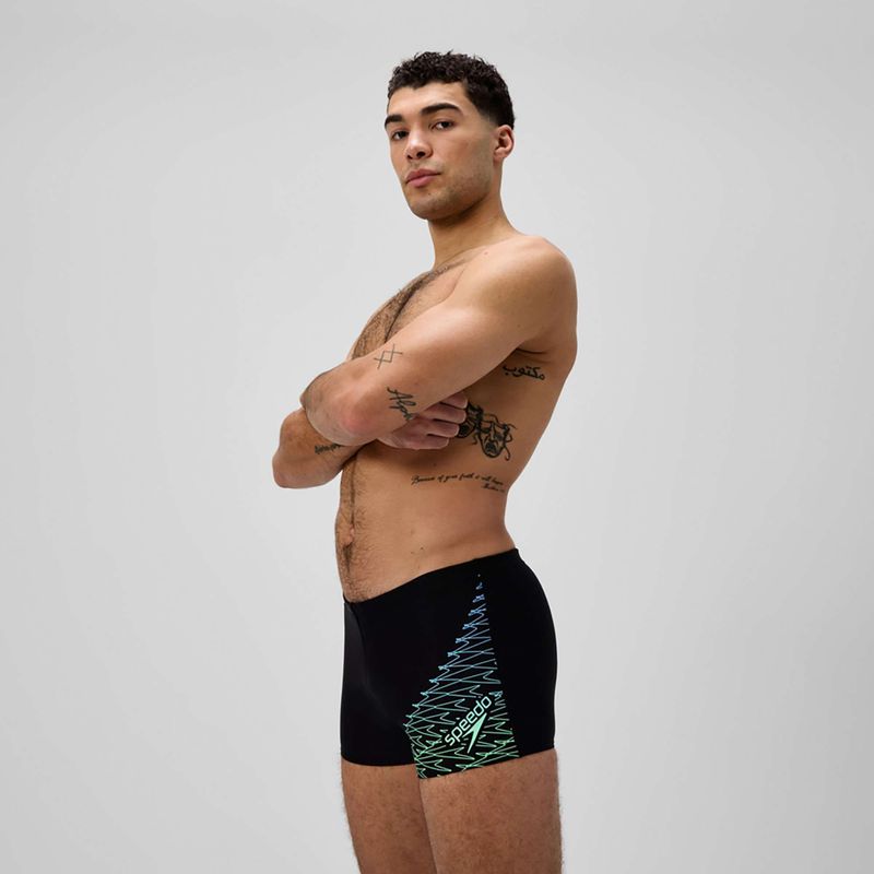 Férfi Speedo Medley Logo Aquashort úszódobok fekete/alfalfa zöld 4