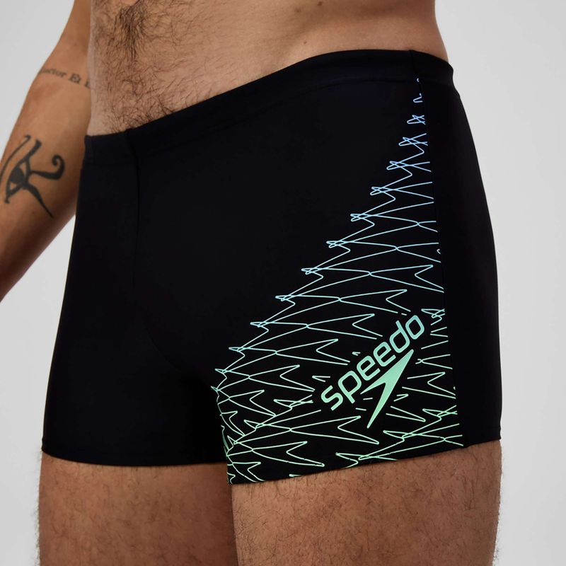 Férfi Speedo Medley Logo Aquashort úszódobok fekete/alfalfa zöld 5