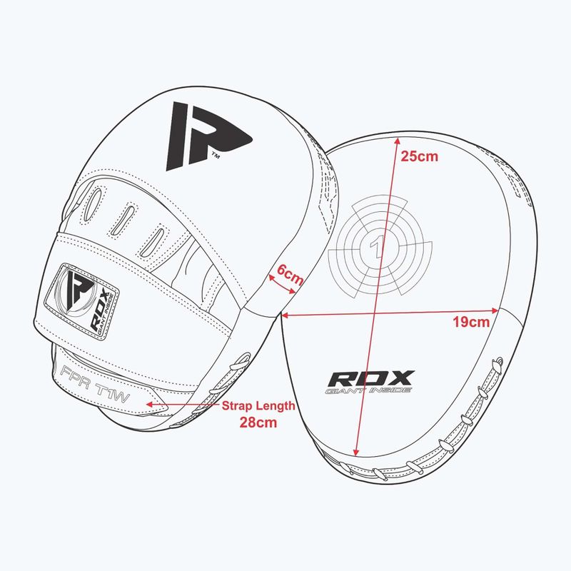 RDX Focus Pad hevederrel fehér edző mancsokkal 6