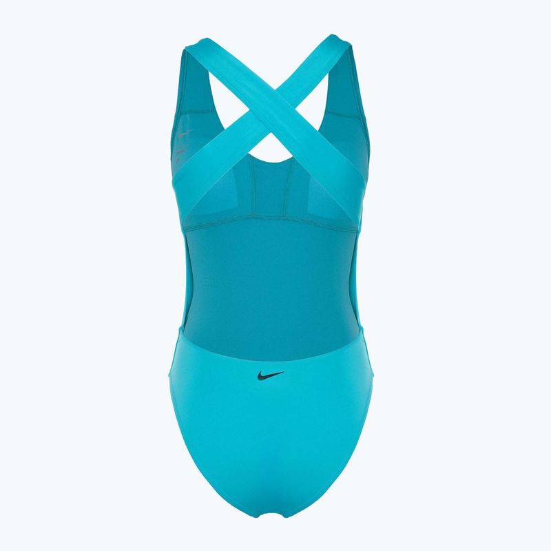 Női egyrészes fürdőruha Nike Multi Logo Crossback dusty cactus 2