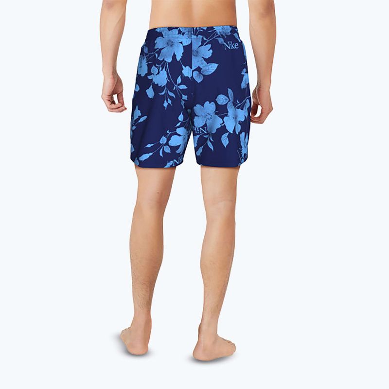 Férfi Nike Fine Floral 7" Volley úszónadrág éjfekete tengerészkék 3