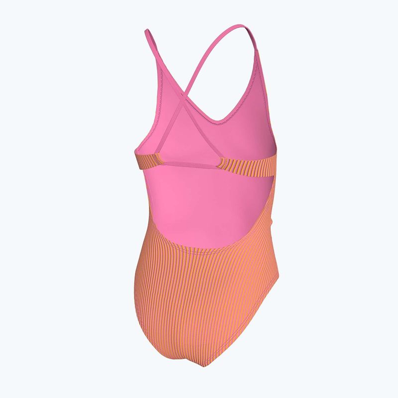 Gyermek egyberészes fürdőruha Nike Ocean Bound Ripple Texture Lace Up pink glow 3