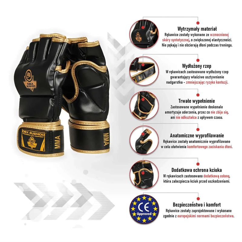 DBX BUSHIDO grappling kesztyű fekete E1V8 9