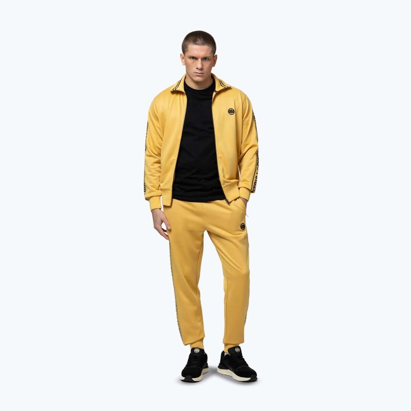 Férfi pulóver Pitbull Trackjacket Tape Logo Terry Group pale yellow 2