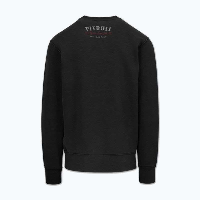 Férfi pulóver Pitbull Strenght & Respect Crewneck washed dark graphite 6