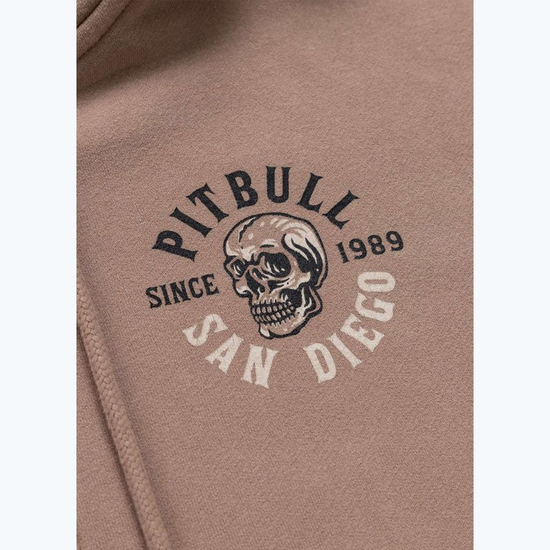Női pulóver Pitbull Skull Surf Hooded Zip chocolate mousse 10