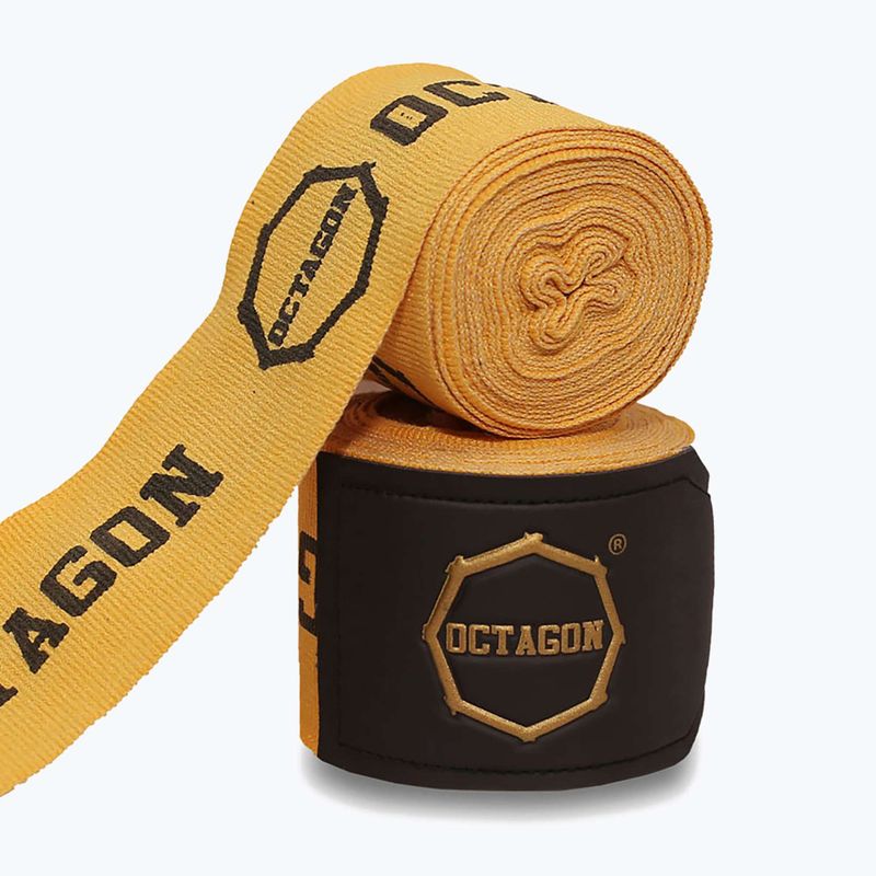 Boxkesztyű kötések Octagon Fightgear Supreme Printed 300 cm gold 2
