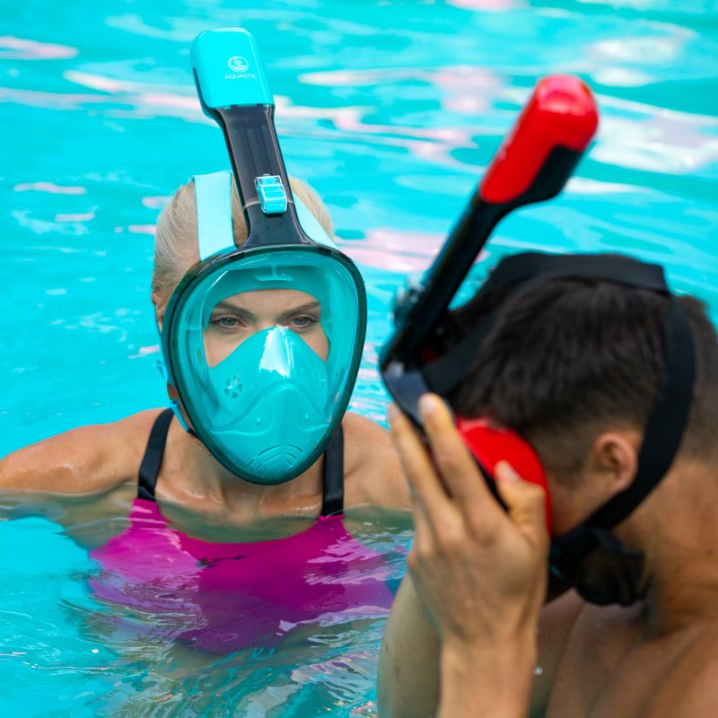AQUASTIC kék teljes arcú snorkeling maszk SMA-01SN 4