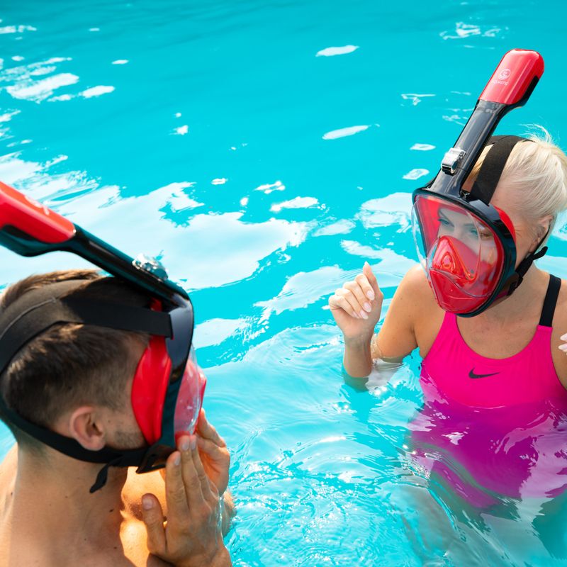 AQUASTIC piros teljes arcú snorkeling maszk SMA-01SC 7