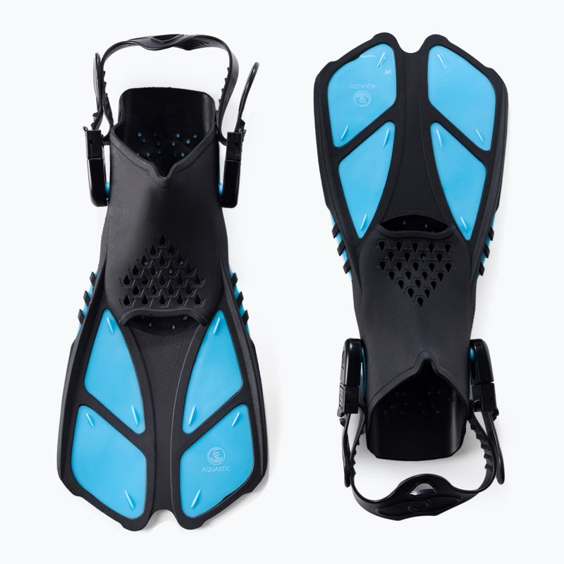 AQUASTIC kék gyerek snorkeling szett Maszk + Uszony + Pipa MSFK-01SN 4