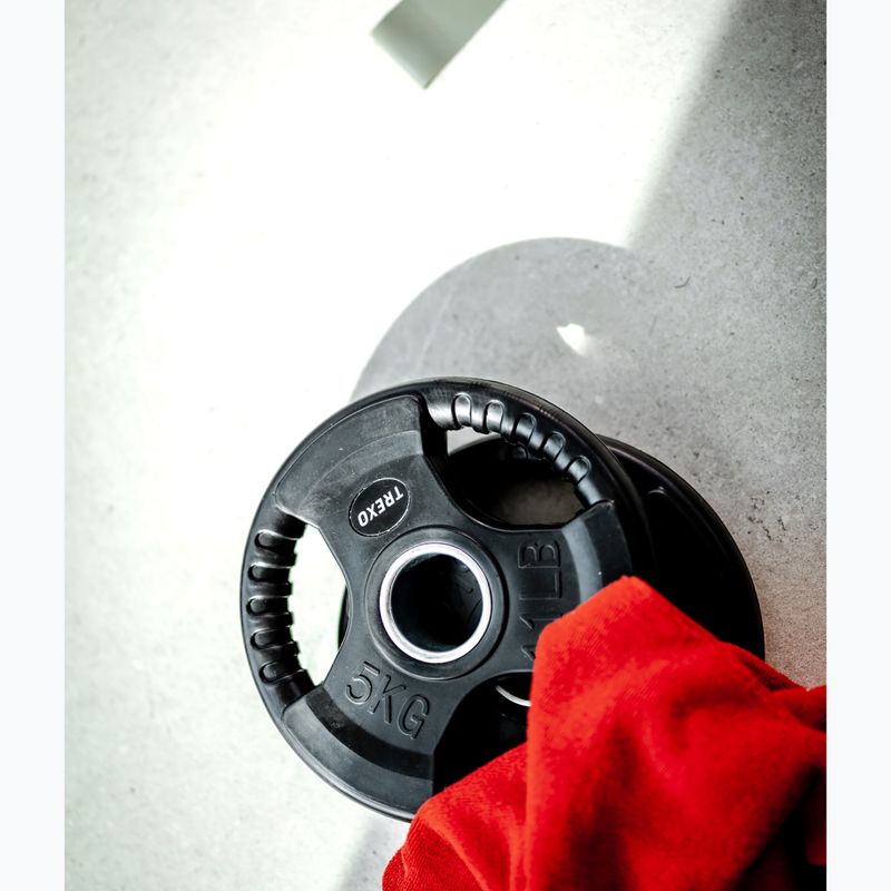 XTREXO fekete gumírozott öntöttvas súlyzótárcsa 5 kg RW5 5