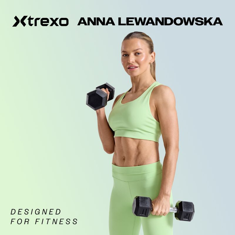 XTREXO Hex gumírozott súlyzó 15 kg HXD150 2
