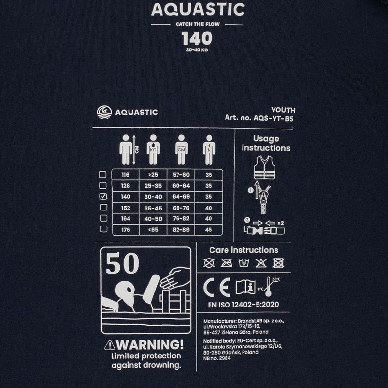 AQUASTIC Youth 50N zöld gyermekbiztonsági mellény 7