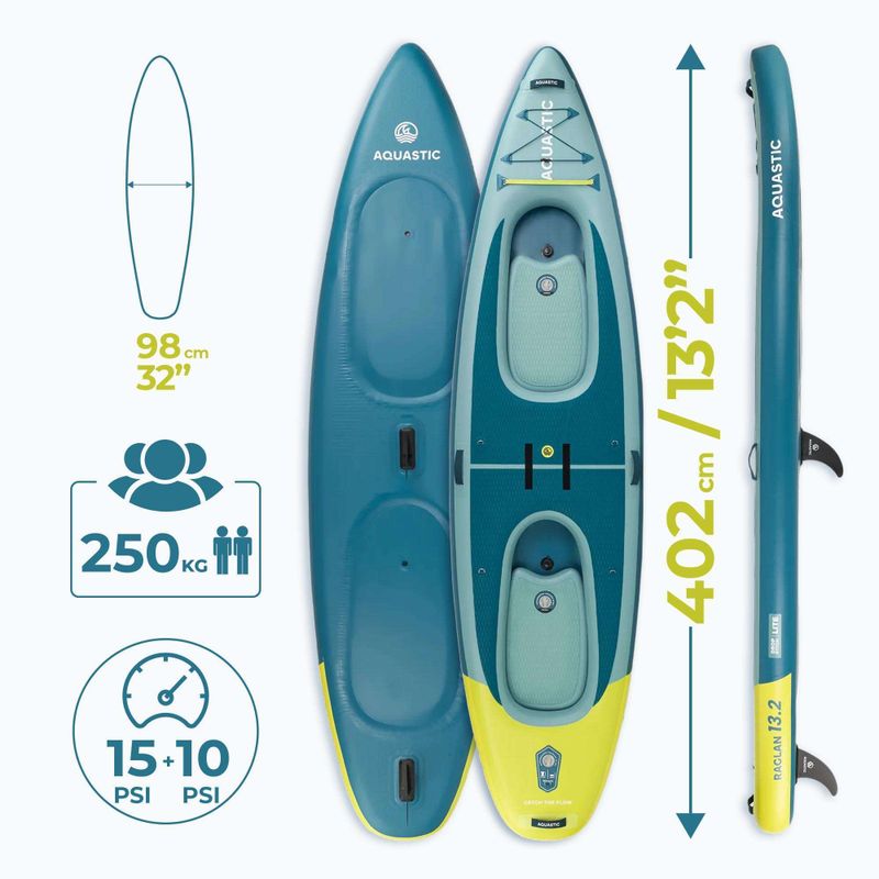 Kajak/SUP hibrid AQUASTIC Raglan 13'2" zöld 20