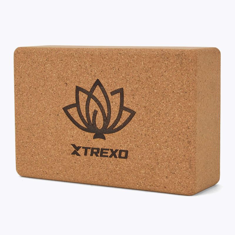 Jógatégla XTREXO parafa TXO-B4Z077-NC természetes 3