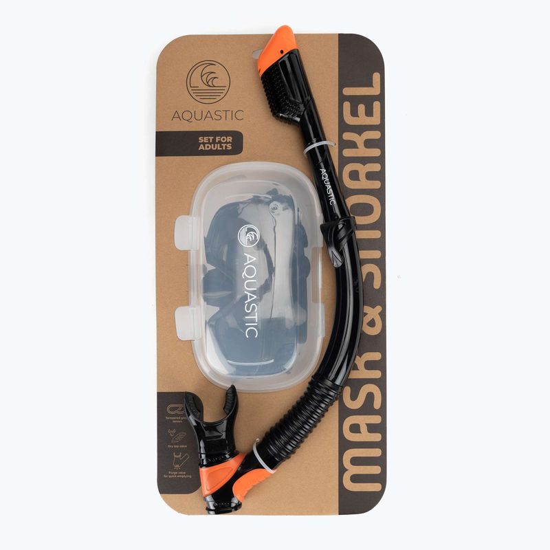 AQUASTIC Cove snorkeling szett maszk + snorkel fekete 10