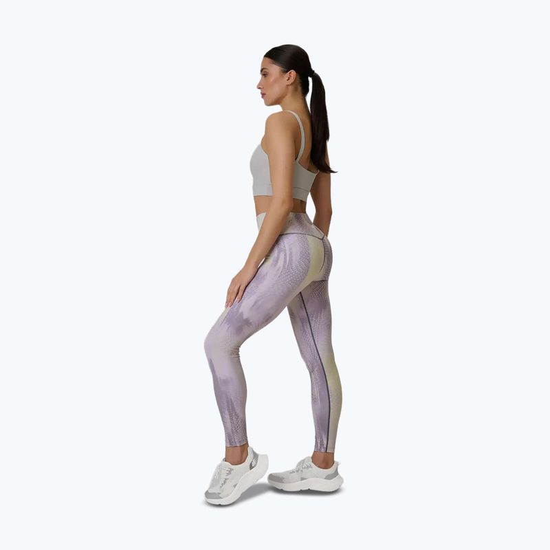 Női edző leggings 4F Solar Punk FNK F454 light yellow allover 4