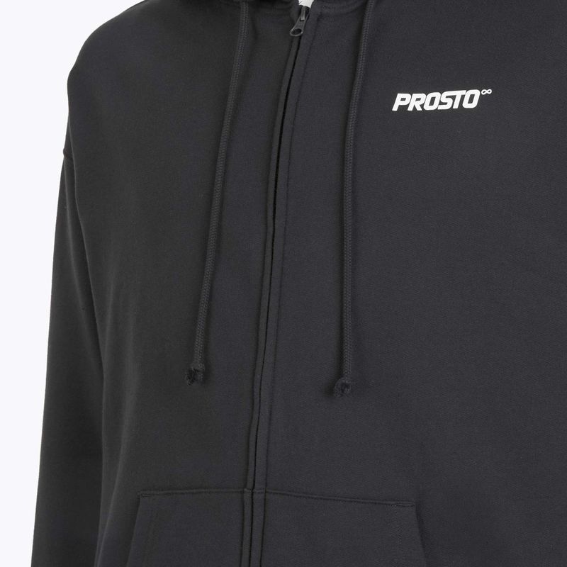 Férfi PROSTO kapucnis pulóver Logo Zip fekete 4