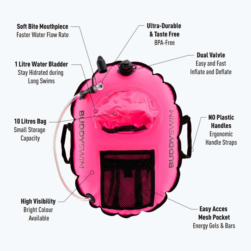 Mentőbója Buddyswim Hydrastation Pro 10 l pink 4
