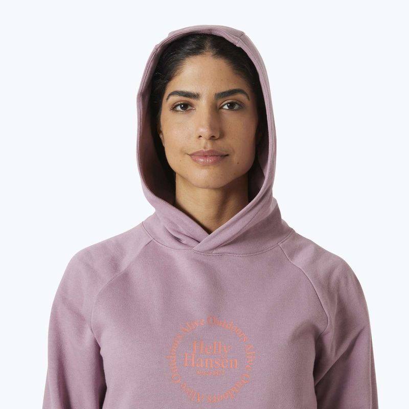 Női Helly Hansen Core Graphic kapucnis pulóver lila agyag 3
