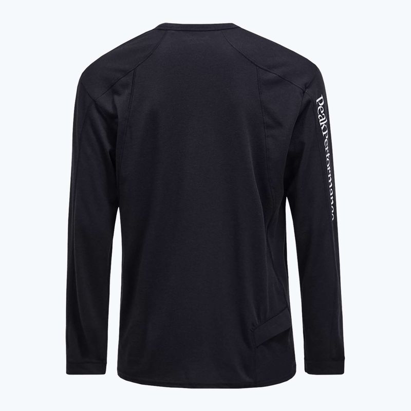 Férfi Peak Performance Trail gyapjú keverék hosszú ujjú fekete 2