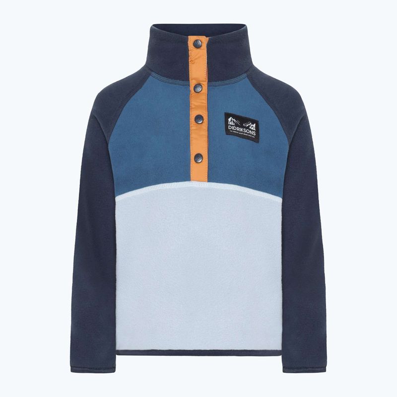 Didriksons Monte Half Button gyermek fleece pulóver felhő kék 7