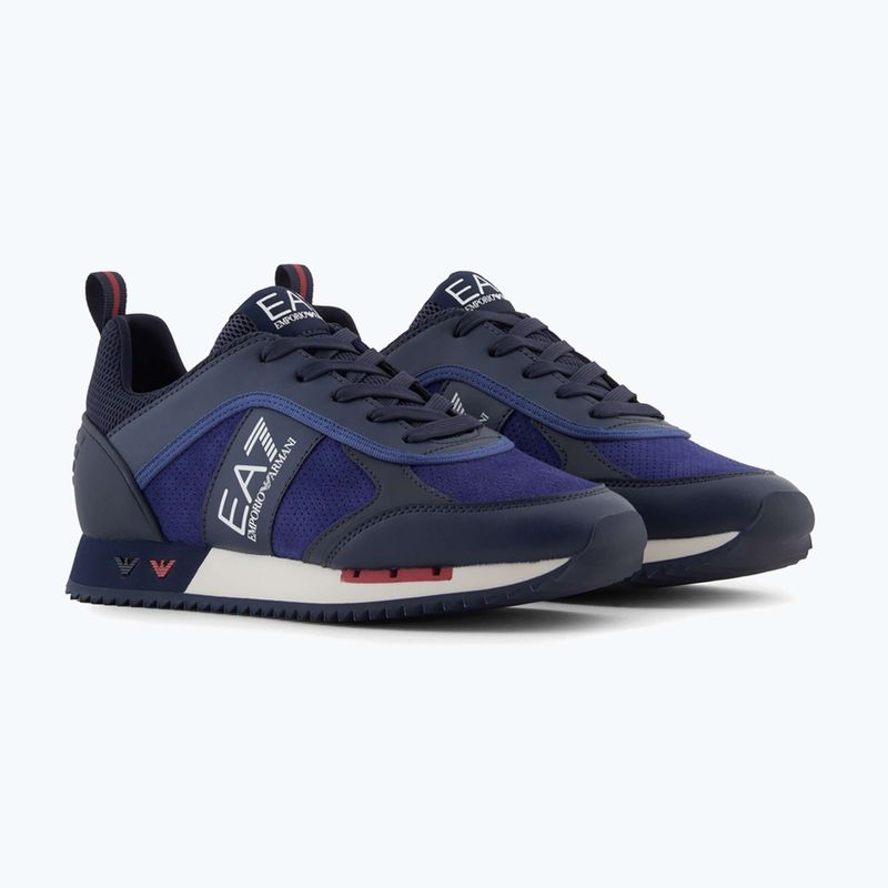 EA7 Emporio Armani fekete-fehér szarvasbőr cipő sky captain / mély kobalt / ásványi cipő 9
